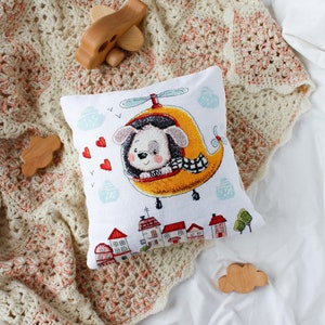DIY Counted Cross Stitch Pillow Kit &quot;An amusing trip&quot;, Embroidery Pillow case kit, Needlepoint Cushion Kit, Abris Art A04