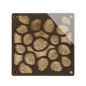Vassoio portaoggetti per perline in legno con coperchio "Foglie" / Contenitore per perline / Scatola per perline / Strumenti per perline