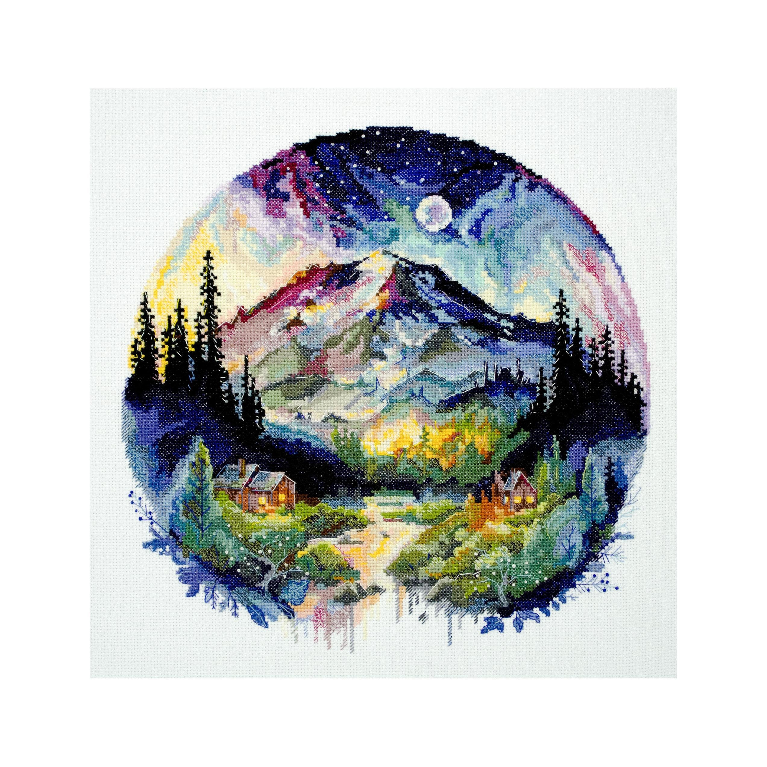 DIY Counted Cross Stitch Kit "On top of the world", Embroidery kit, Home decor, Abris Art A28