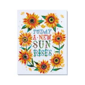 DIY Bead Embroidery Kit on Art Canvas &quot;Little suns&quot; | Unique Beadwork Kit for Home Décor | B02 Abris Art, Needlework Craft Kit