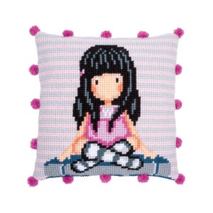 DIY Cross Stitch Cushion Kit &quot;Gorjuss The words&quot; | Needlepoint Pillow Kit | Embroidery kit | Home decor