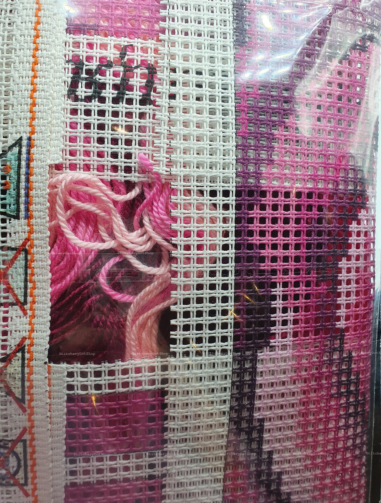 DIY Needlepoint Pillow Kit Rose Swirl Cross Stitch Cushion Etsy