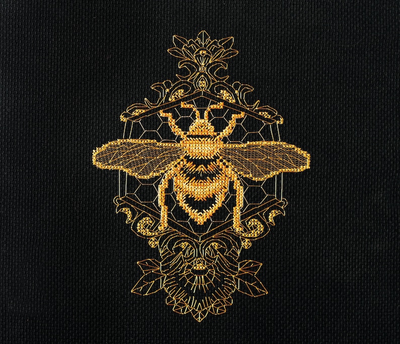 DIY Counted Cross Stitch Kit Golden bee, Embroidery kit, Home decor, Abris Art A01 image 1