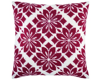 DIY Needlepoint Pillow Kit "Nordic Star", Tapestry cushion kit, Half Cross Stitch Kit, Embroidery kit, size 16"x16" (40x40 cm), Printed