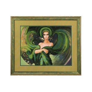 DIY Beadwork Kit &quot;Emerald night&quot;  11.4&quot;x14.8&quot;, Bead Embroidery Kit, DIY Craft Kit