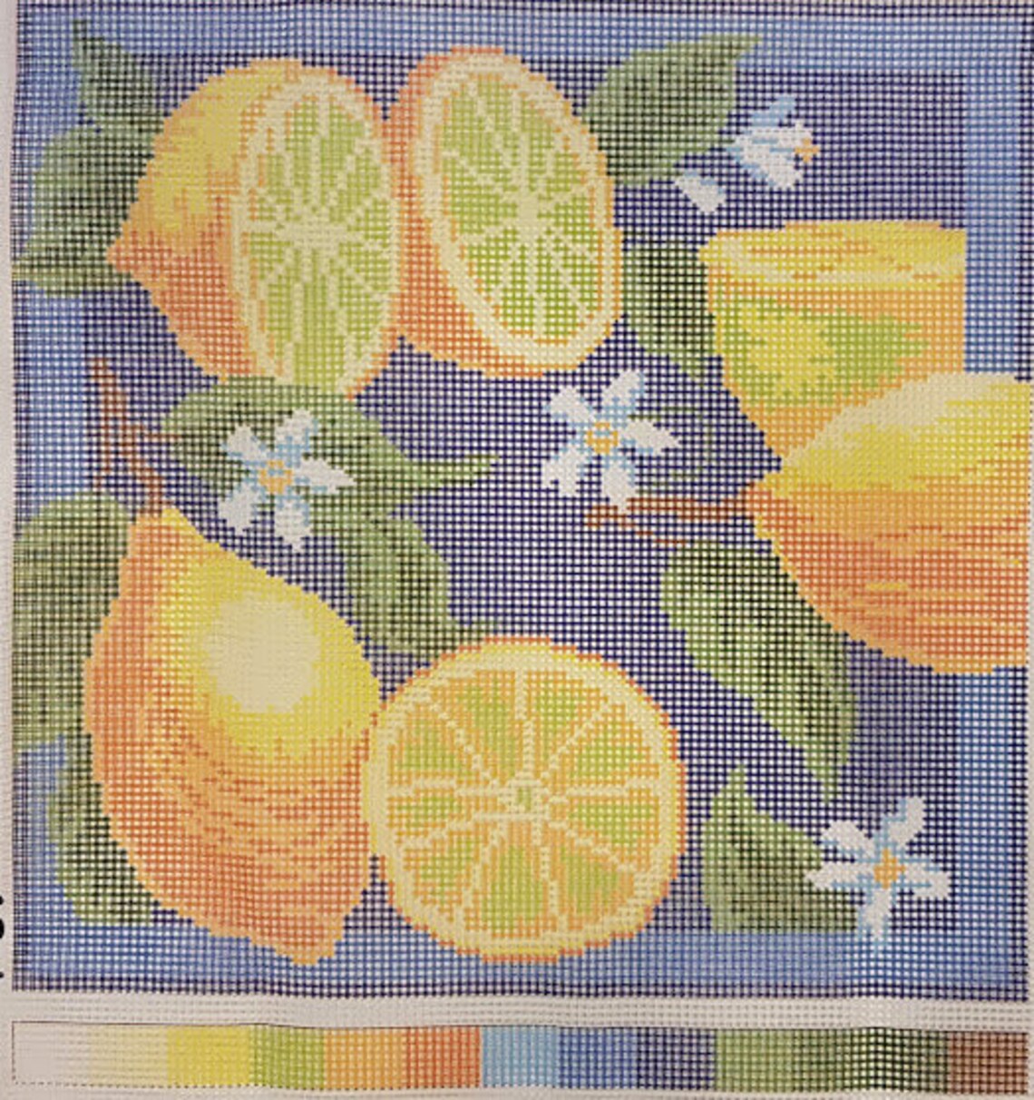 DIY Needlepoint Pillow Kit Lemons Tapestry Etsy