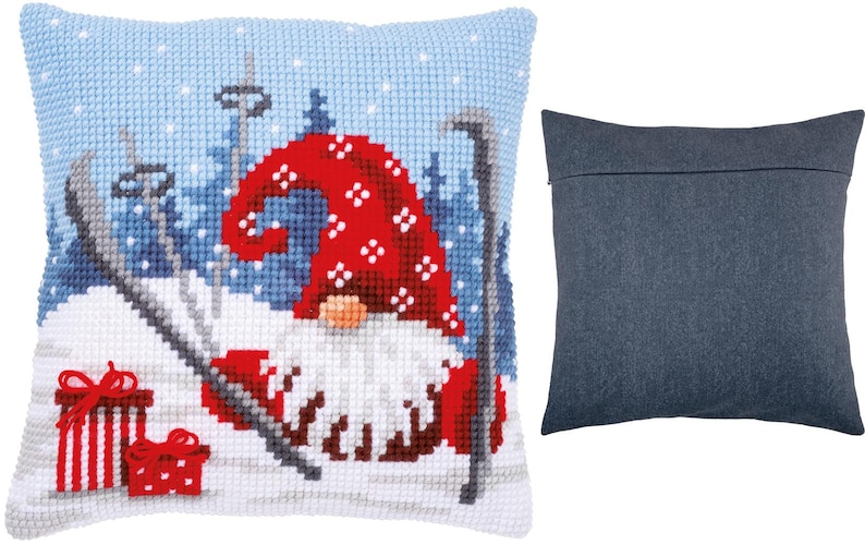 DIY Cross Stitch Cushion Kit christmas Gnome Etsy