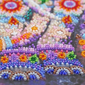 DIY Bead embroidery kit on art canvas Miracle of India Beadwork kit, Abris Art B02, diy needlework craft kit image 5