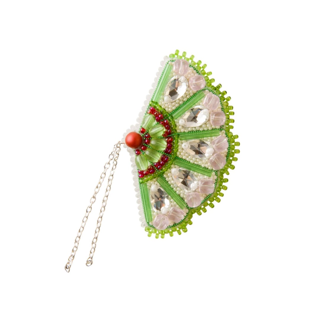 Beadwork Kit for Creating Brooch "fan", DIY Jewelry Making Kit, Brooch ...