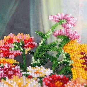 DIY Bead Embroidery Kit, Beadwork Craft Kit for Adults, Art Canvas Wall ...