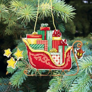 DIY Cross stitch kit &quot;Christmas toys&quot;, Embroidery on a plastic canvas, Christmas home decor, Christmas gift