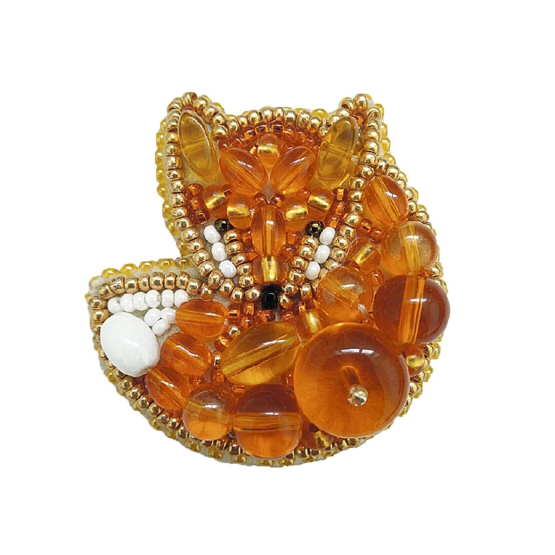 Beadwork Kit for Creating Brooch "fox", DIY Jewelry Making Kit, Brooch ...