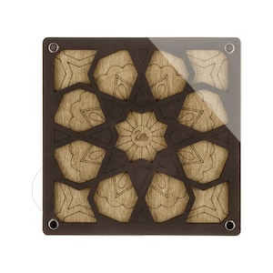 Vassoio portaoggetti per perline in legno con coperchio "Fiore" / Contenitore per perline / Scatola per perline / Strumenti per perline