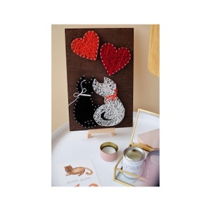 String Art Creative DIY Kit "Love" Gift for Valentine's Day 7.5"x11.4" / 19.0x29.0 cm, Wall decor, Abris Art A05