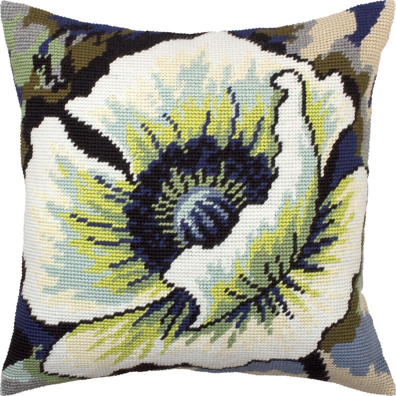 DIY Needlepoint Pillow Kit breadseed Poppy Etsy