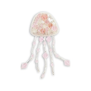 Beadwork kit for creating brooch &quot;Jellyfish&quot;, DIY Jewelry making kit, Brooch Pin kit, Seed beaded brooch, Bead Embroidery Kit