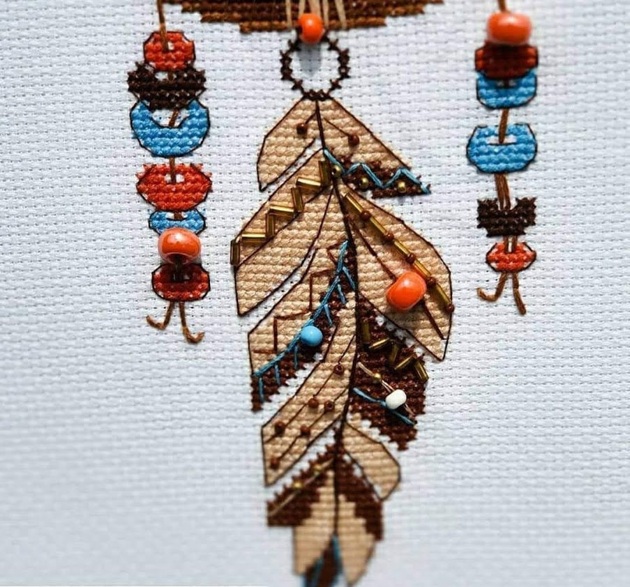 Kreuzstich-Set Traumfänger Geprägt 36,1x46 Cm - DIY Stickset Für Anfänger & Fortgeschrittene