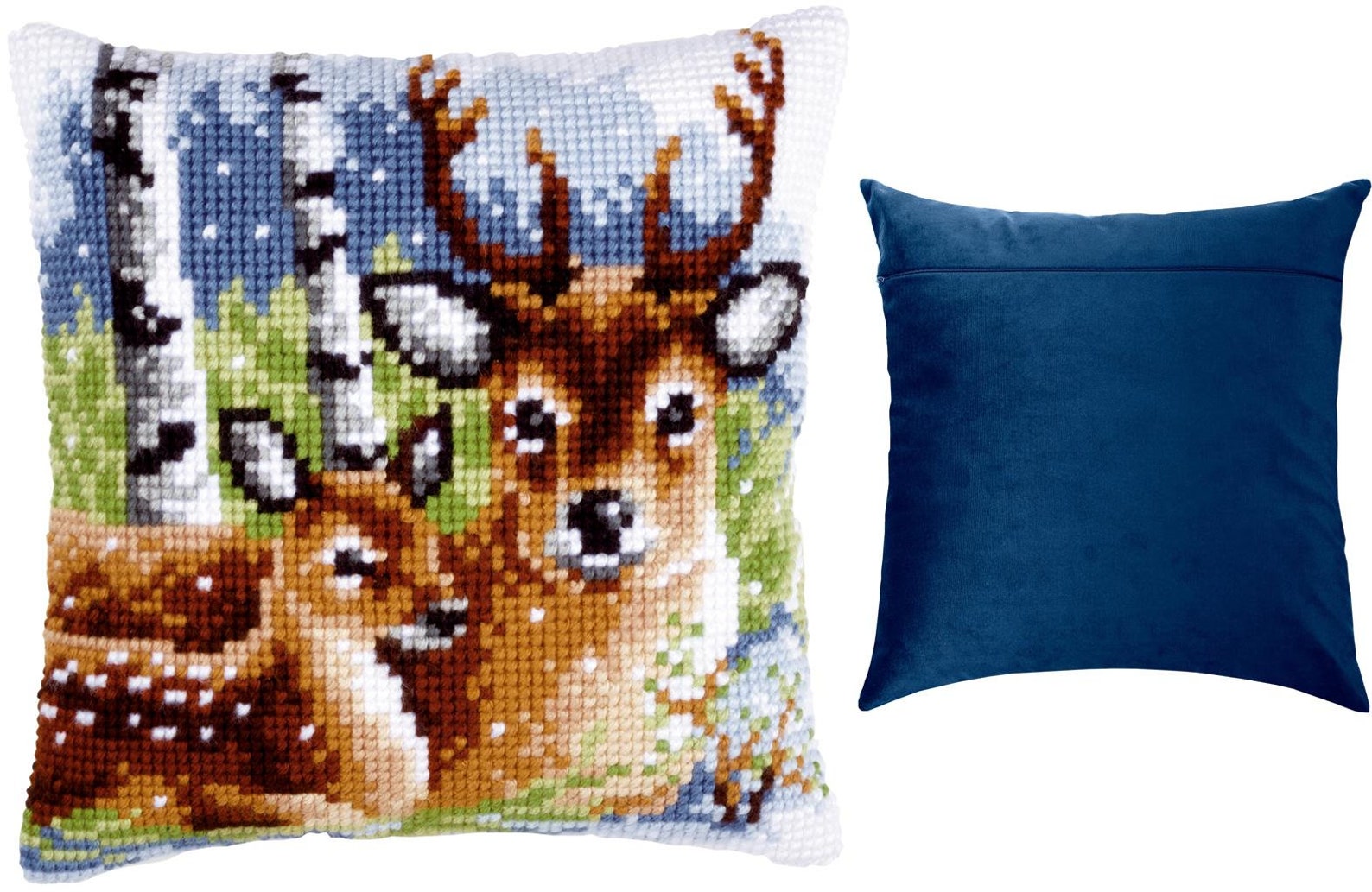 DIY Cross Stitch Cushion Kit deer Family Etsy