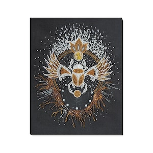 DIY Bead Embroidery Kit on Art Canvas &quot;Scarab beetle&quot; | Unique Beadwork Kit for Home Décor | B18 Abris Art, Needlework Craft Kit