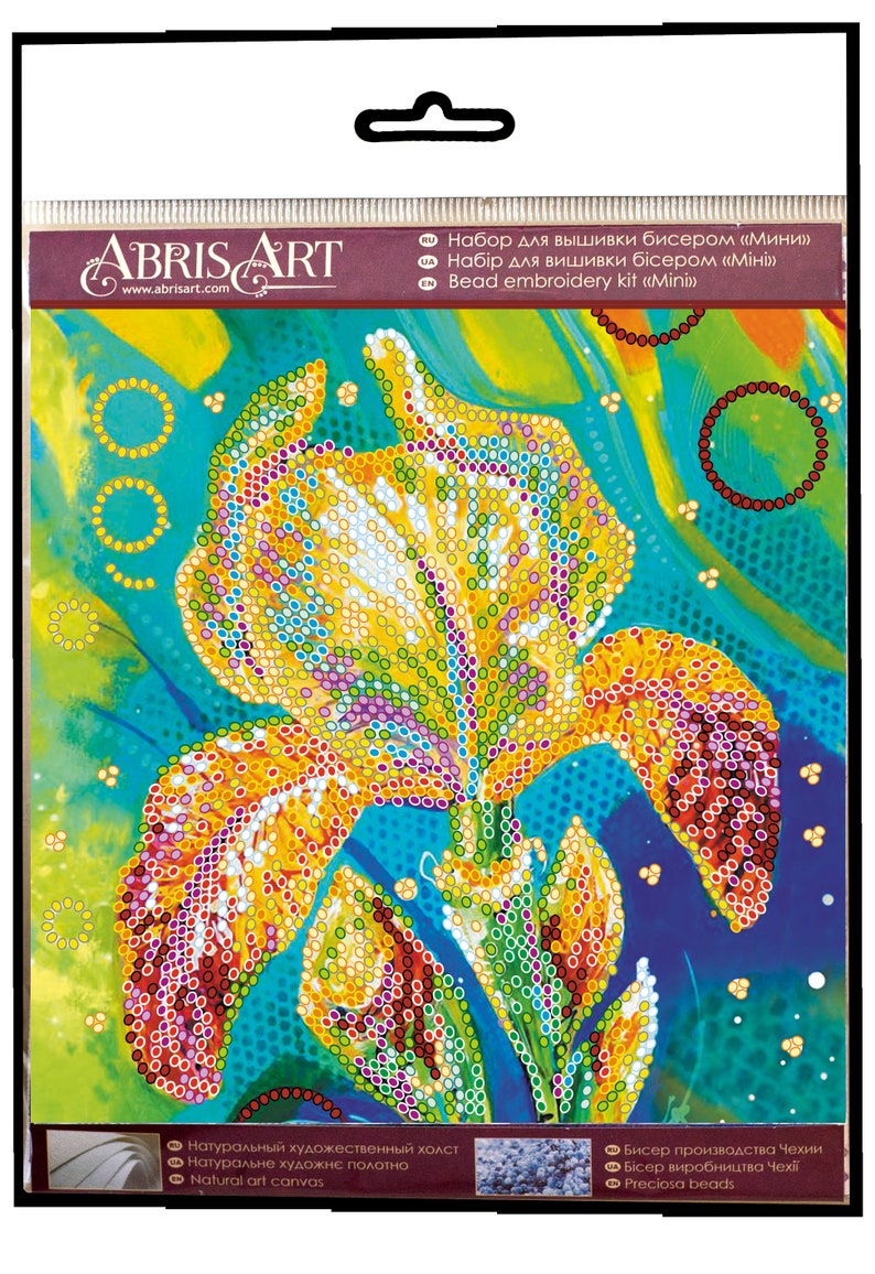 Bead DIY Embroidery Kit Multicolored iris Size 15x15 cm