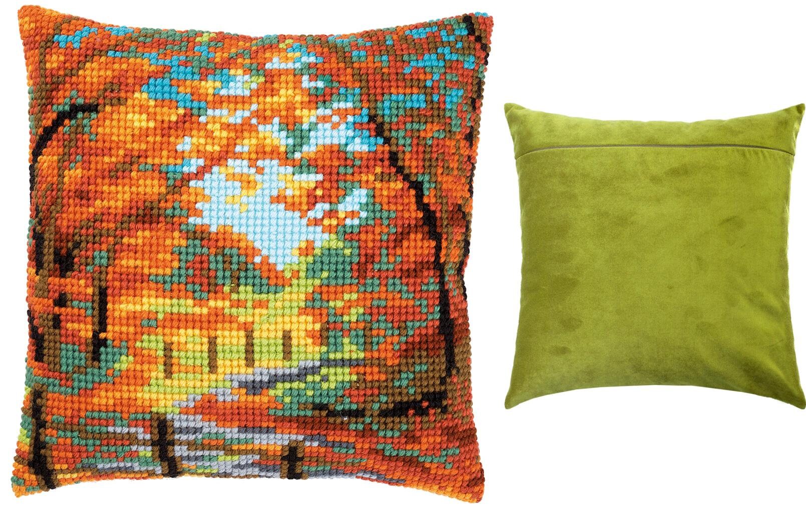 DIY Cross Stitch Cushion Kit autumn Landscape Etsy UK