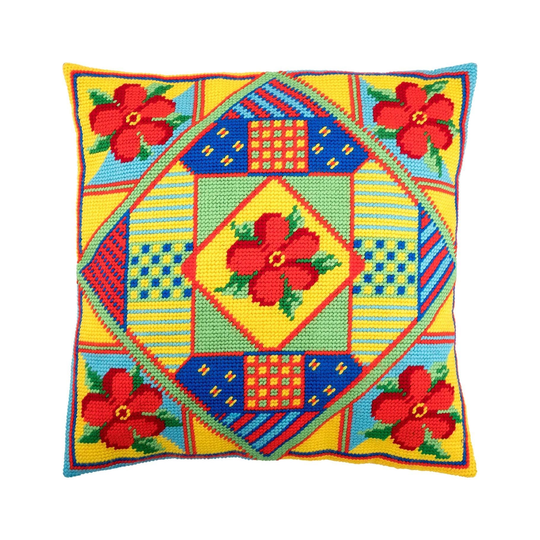 DIY Needlepoint Pillow Kit flowers Tapestry Etsy