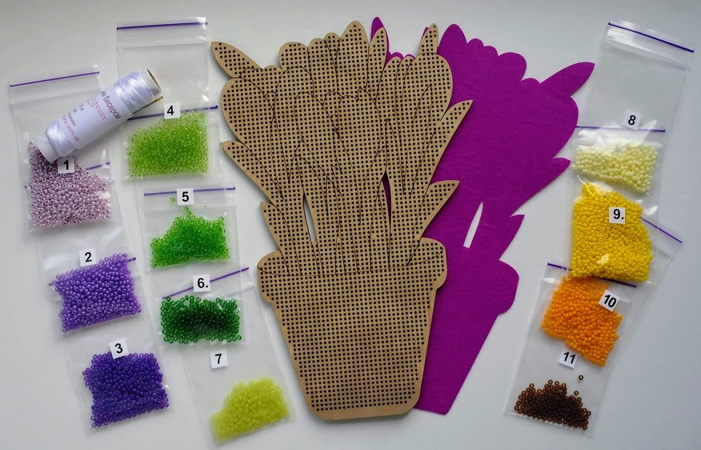 DIY Bead Embroidery on wood kit Crocus beading Etsy