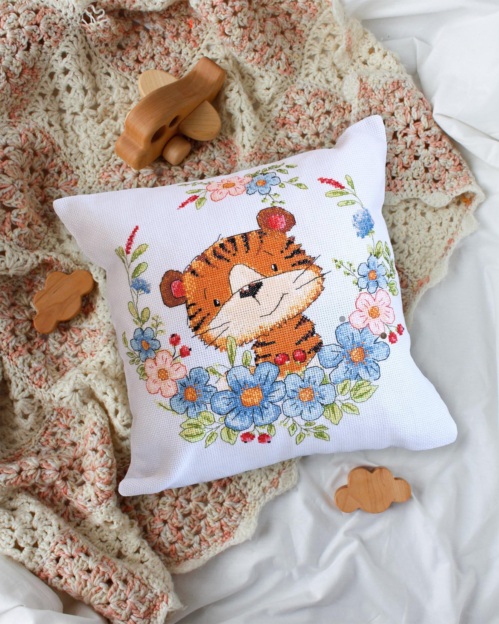 DIY Counted Cross Stitch Pillow Kit 