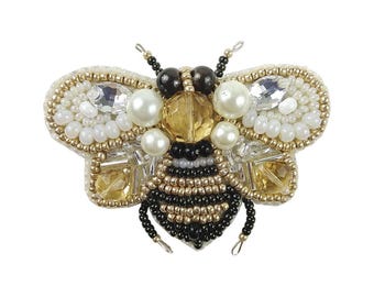 Kit de fabrication de bijoux DIY, broche en perles de rocaille « La clé du cœur-2 ». Broderie de perles, décoration de perles de couture. - France