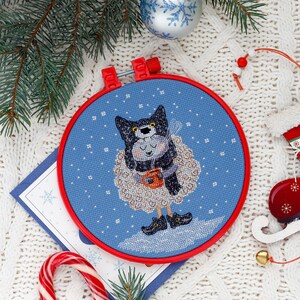 DIY Counted Cross Stitch Kit &quot;New dress&quot; with hoop, Embroidery kit, Home decor, Abris Art A07