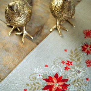 DIY Aida Table Runner kit &quot;Christmas&quot;, Counted Cross Stitch Kit, Embroidery table decor kit