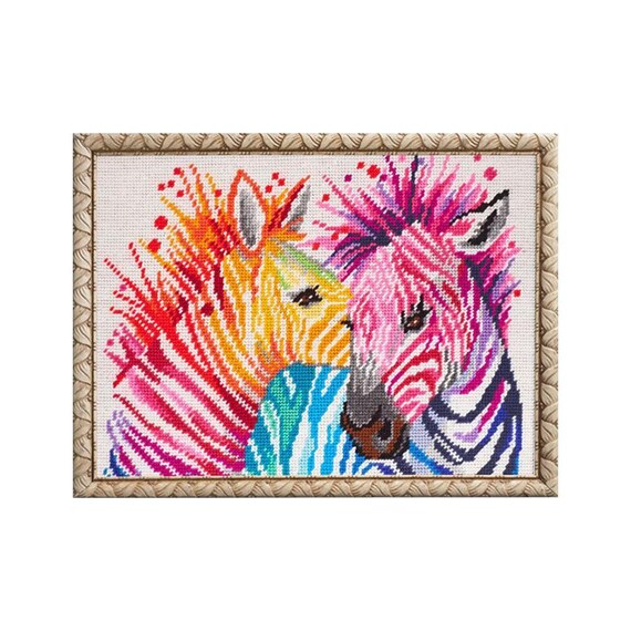 DIY Printed Tapestry Kit zebras 14.2x18.5 in / Etsy