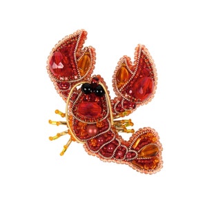 Beadwork Kit for Creating Brooch lobster DIY - Etsy