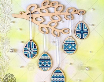 DIY イースターエッグキット、イースターエッグパターン、木製キットのビーズ刺繍、刺繍用の木製ブランク、イースターの室内装飾、イースターのギフト