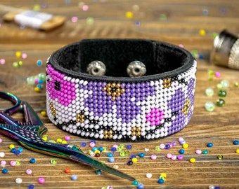 DIY ビーズブレスレットキット DIY | ビーズ刺繍キット | レザー