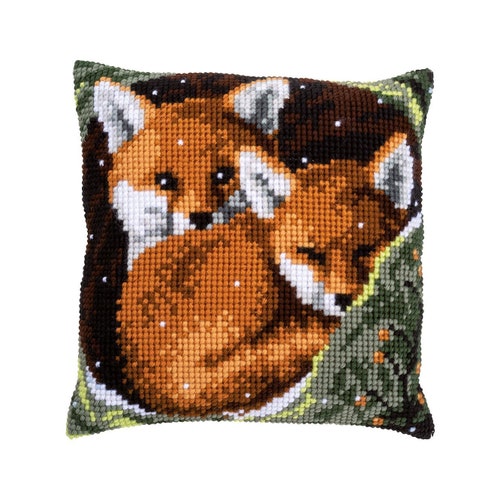Cross Stitch Pillow Kit feathers DIY Abris Art. Etsy