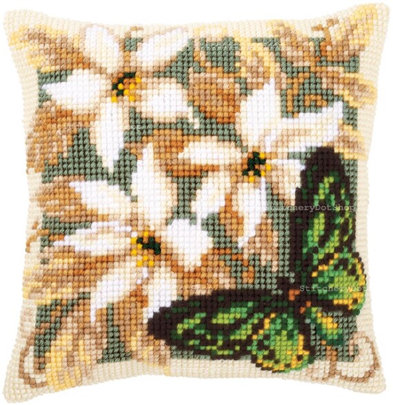 Cross Stitch Needlepoint Pillows DIY Needlepoint Pillow Kit Red