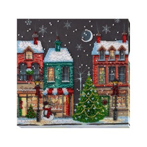 Kit fai da te per ricamo con perline "Città in vacanza" / Kit con schema per perline per adulti A09 / Decorazione per la casa fatta a mano su tela artistica / Kit artigianale / Parete fatta a mano