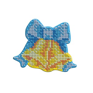 Beadwork kit for creating brooch &quot;Bells with Blue Ribbon&quot;, DIY Jewelry making kit, Seed beaded brooch, Bead Embroidery Kit, Brooch Pin kit