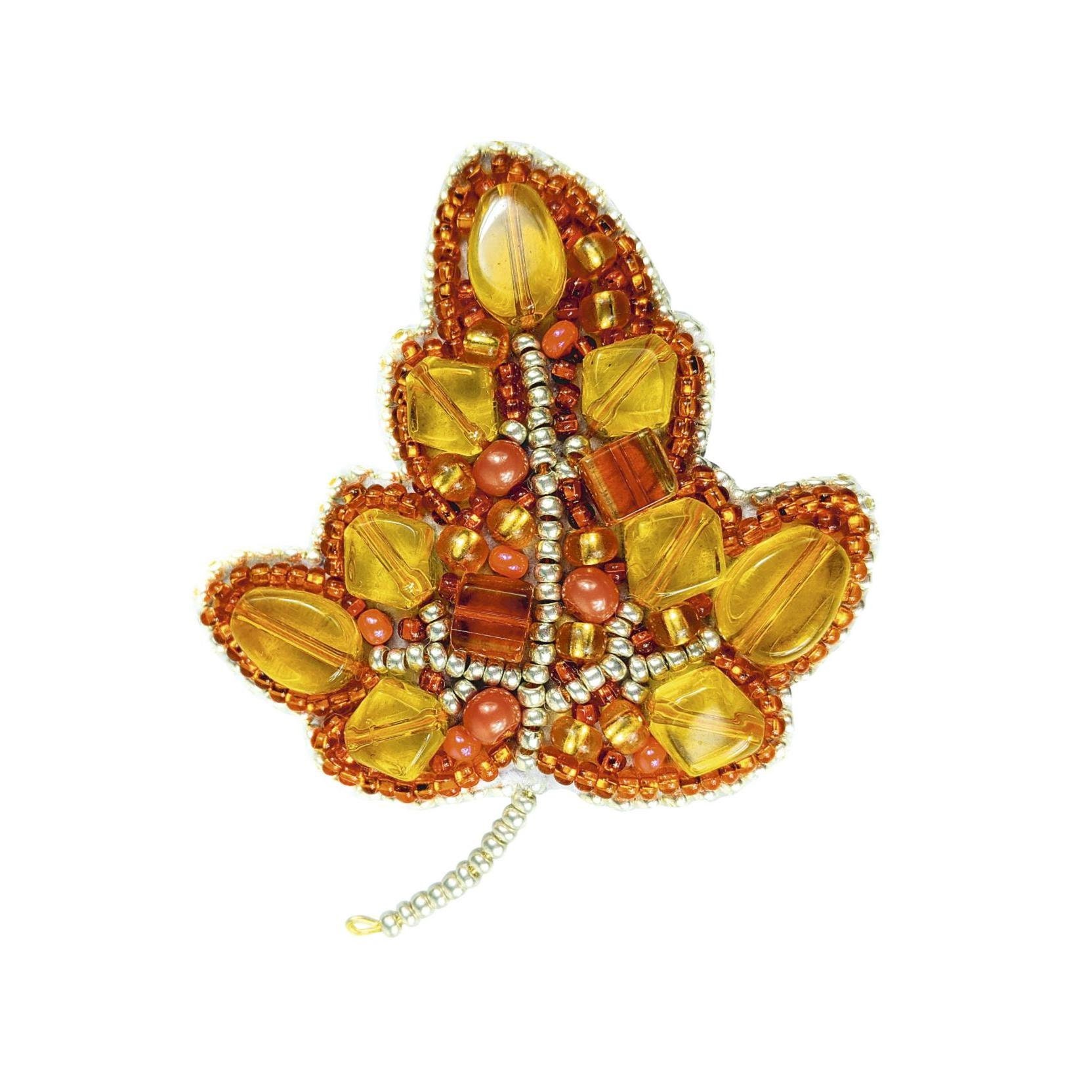 Beadwork Kit for Creating Brooch "leaf", DIY Jewelry Making Kit, Brooch ...