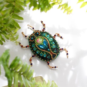 DIY Jewelry making kit &quot;Mau-sit-sit&quot;, Seed beaded brooch, Bead Embroidery Kit A05
