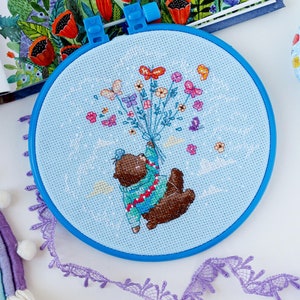 DIY Counted Cross Stitch Kit &quot;Did they fly?&quot; with hoop, Embroidery kit, Home decor, Abris Art A05