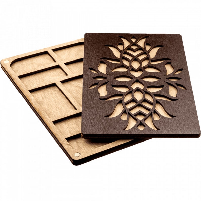 Wood Bead Organizer Tray With Wooden Lid Seed Bead Storage Etsy