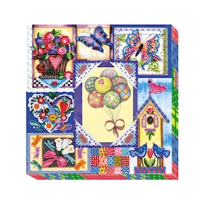 DIY Photo Frame Kit &quot;Summer patchwork&quot; 12.2&quot;x12.6&quot; / 31.0x32.0 cm, Abris Art B03, Bead Embroidery Kit, Beadwork kit, diy needlework craft