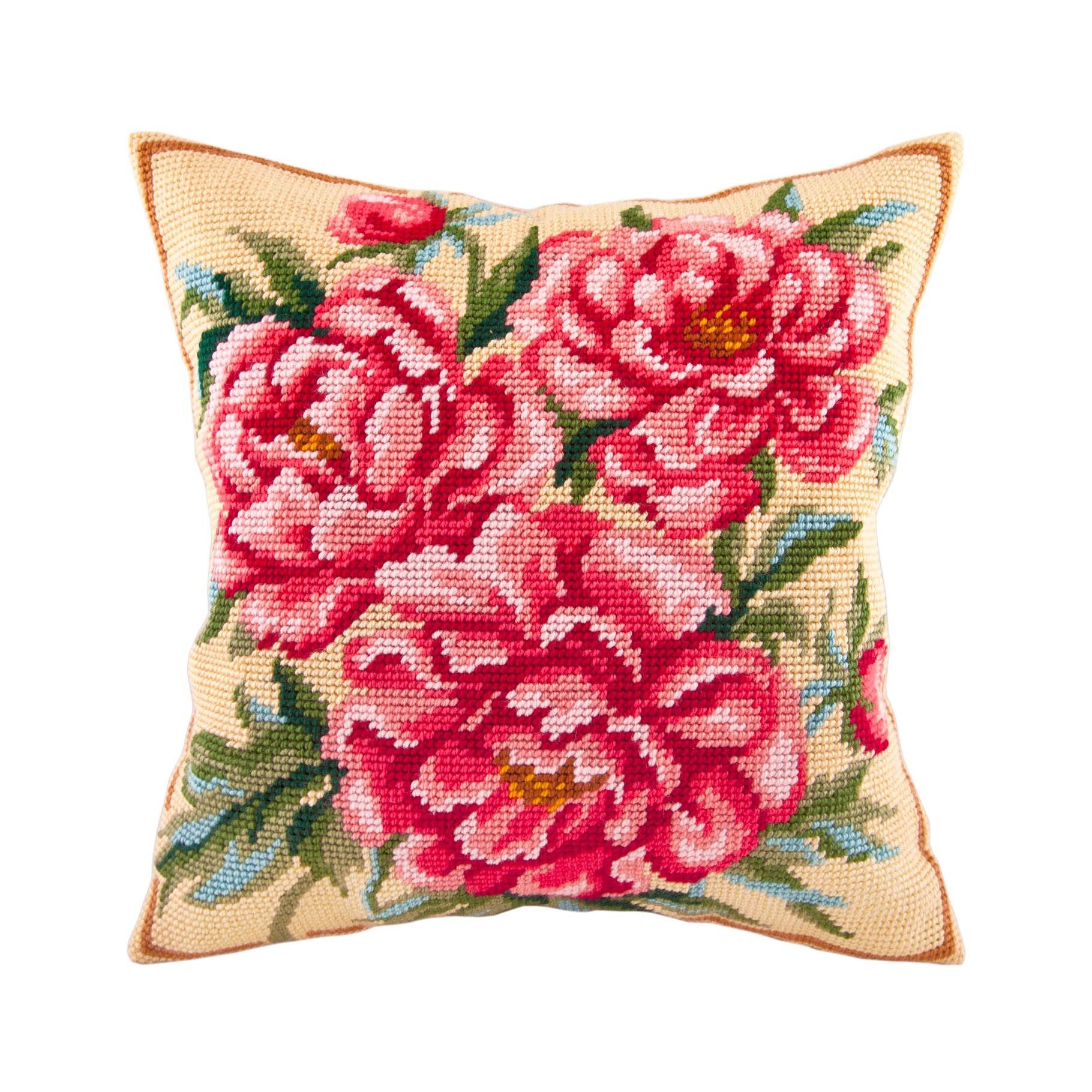 DIY Needlepoint Pillow Kit Peony Tapestry cushion Etsy