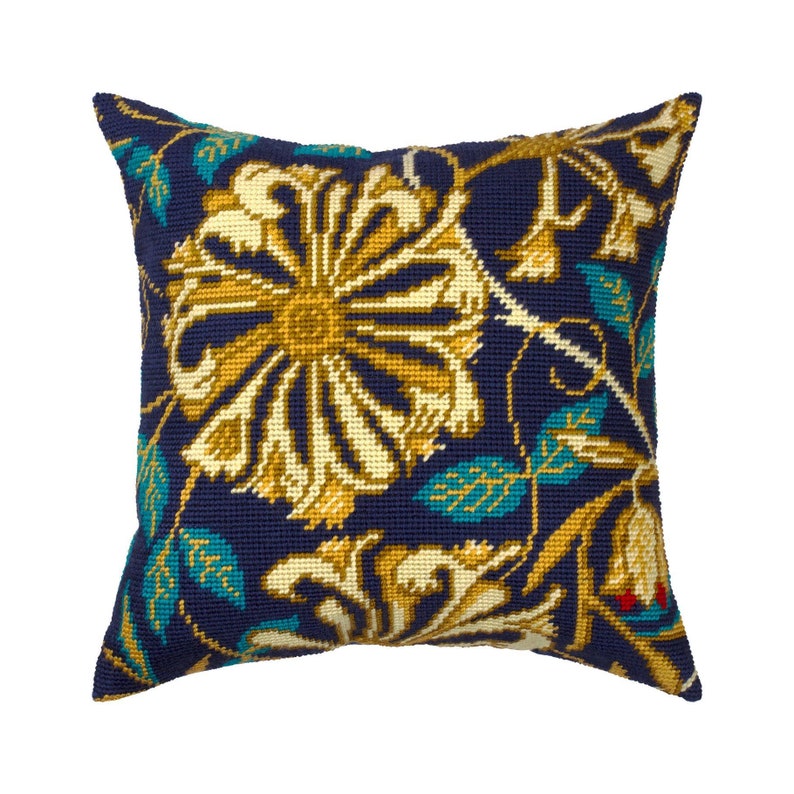 DIY Needlepoint Pillow Kit honeysuckle Tapestry Etsy