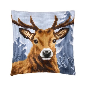 DIY Cross Stitch Cushion Kit &quot;Deer&quot; | Needlepoint Pillow Kit | Embroidery kit | Home decor