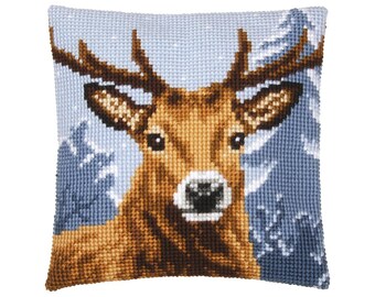 Pskgbxmu Gestempelde Kruissteek Kit - Paard Kussen 45x45 Cm Voor Beginners & Volwassenen