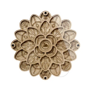 Vassoio portaoggetti per perline in legno con coperchio "Petali" / Contenitore per perline / Scatola per perline / Strumenti per perline