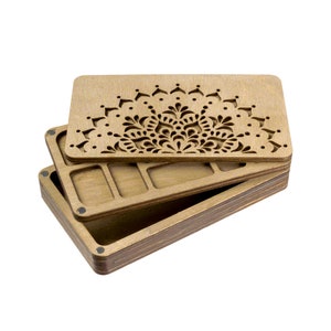 Organizer per perline multistrato, vassoio organizer per perline in legno con coperchio, contenitore per la conservazione di perline di semi